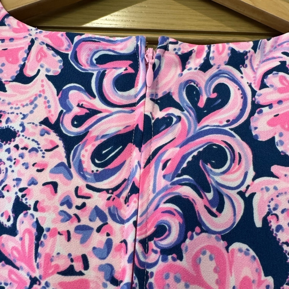 Lilly Pulitzer Pink and Blue Heart Cheetah Skort Dress Slit Side / 6 - Picture 11 of 15